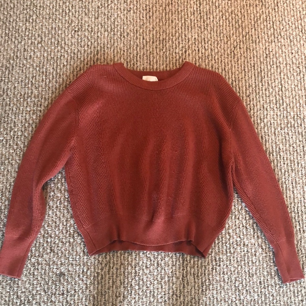 Burnt Orange Crop Sweater - Picture 2 of 2